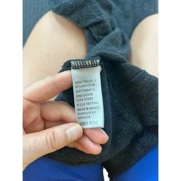 James Perse Standard Crew Neck Long Sleeve Sweatshirt Heather Gray Size Small - Picture 4 of 5